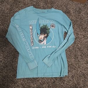 Large Long Sleeve Green My Hero Academia Shirt. Men's, BoxLunch Brand.